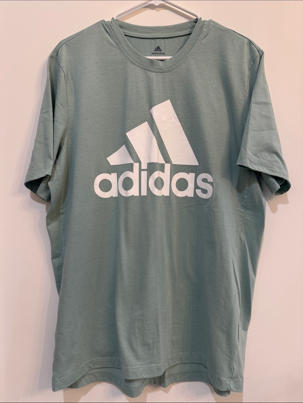 adidas Sage Green Short Sleeve Logo Tee